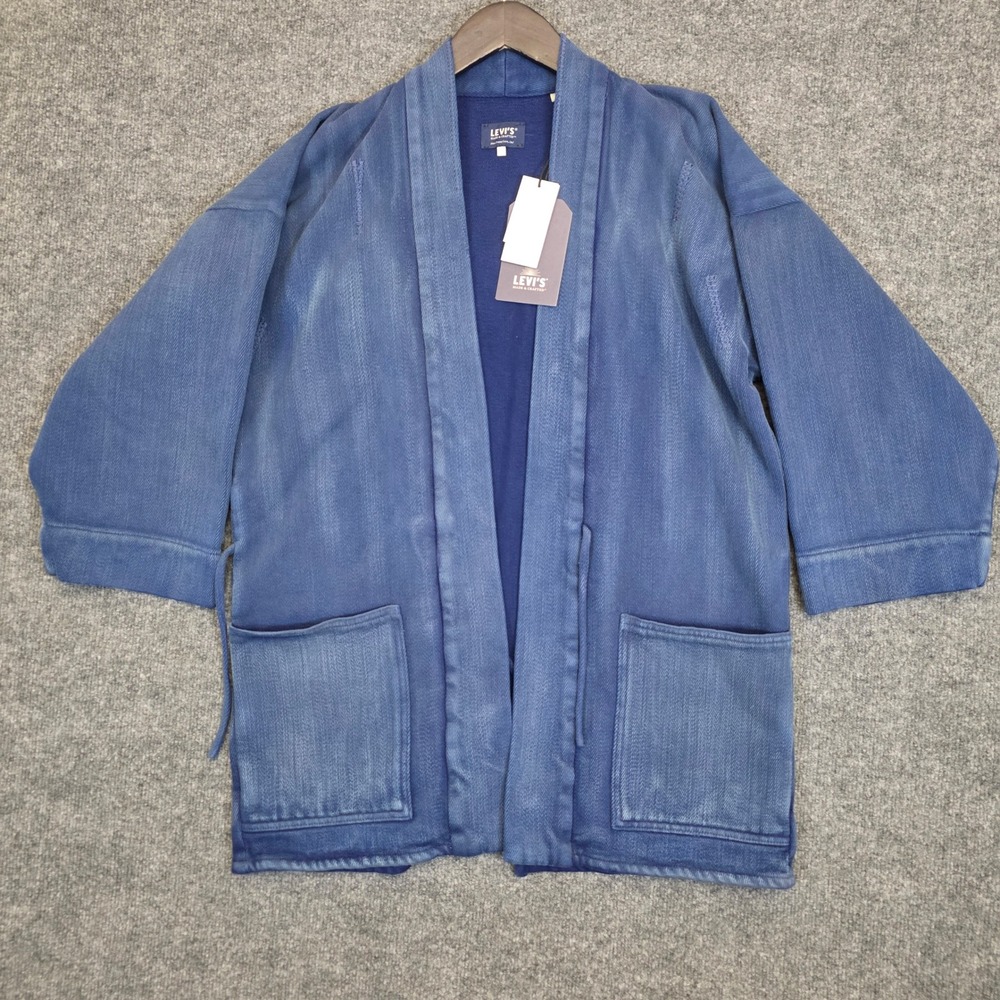 Levis Made & Crafted Indigo Kimono Jacket Size 2 Blue Cotton Sashiko Noragi NWT